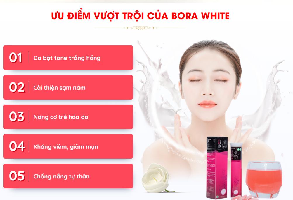 tac dung cua vien sui uong trang sang da bora white